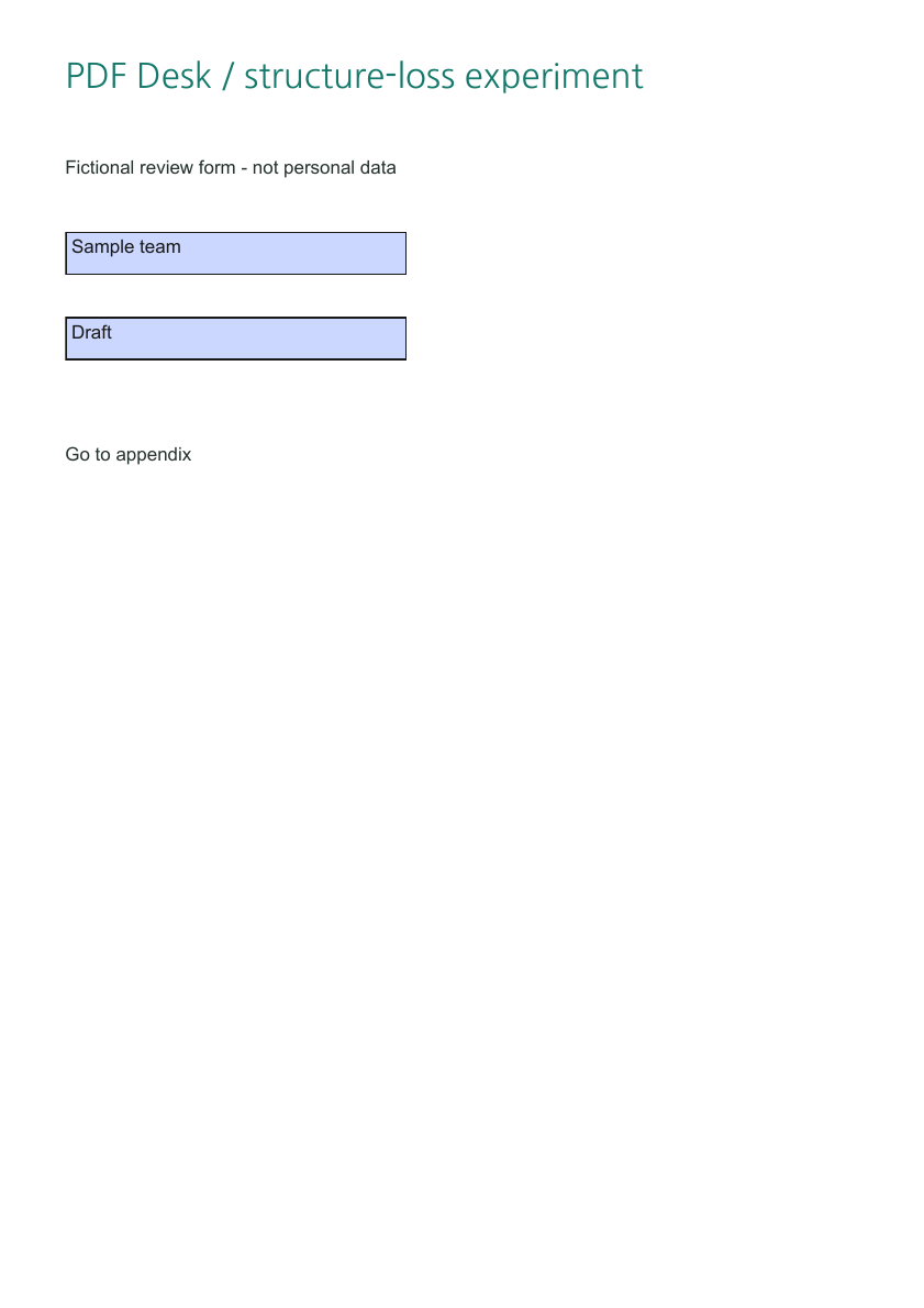 Original · fields and bookmarks retained. The source has two fields displaying Sample team / Draft and two bookmarks.