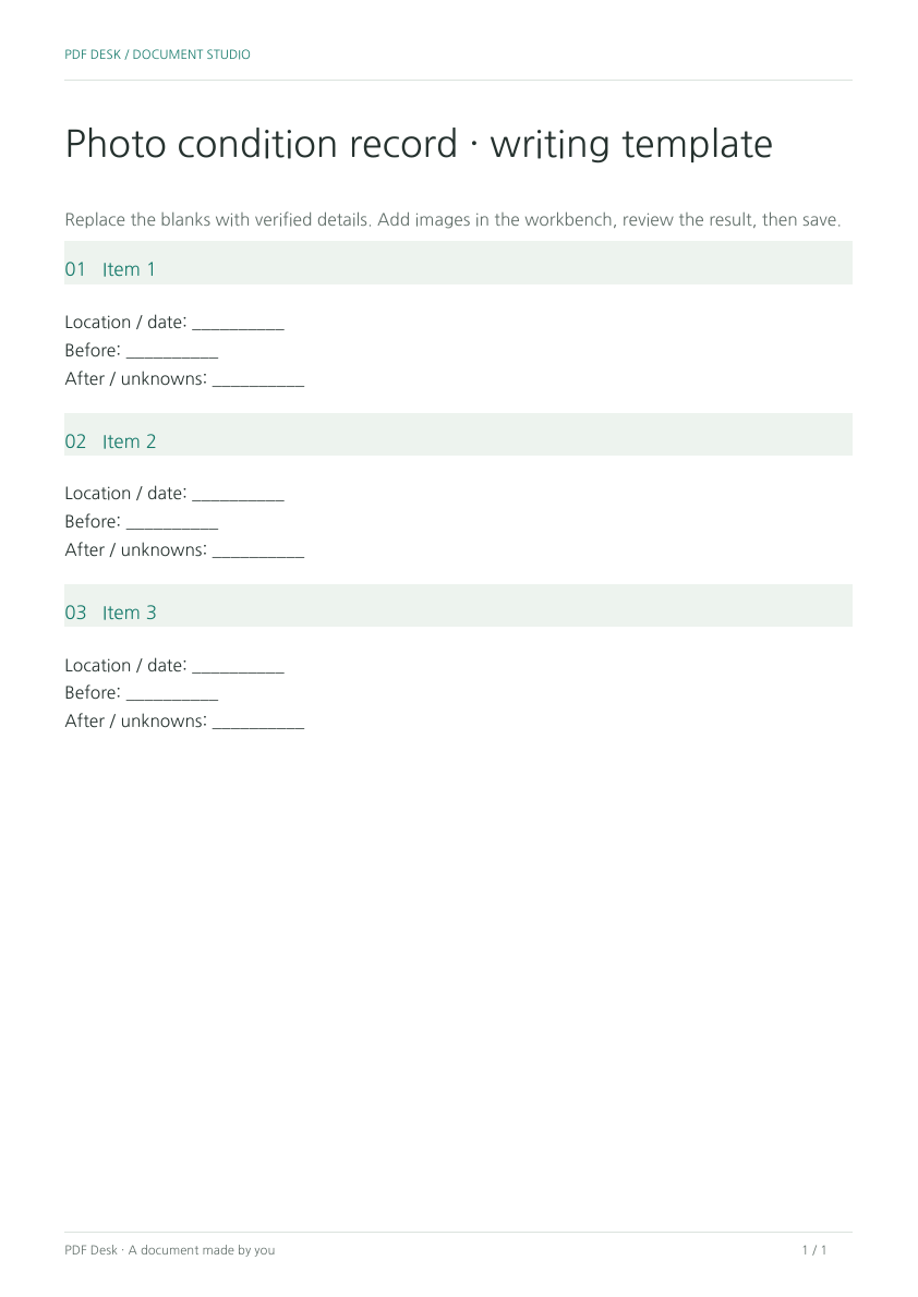 Blank template PDF